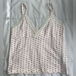 John Galt Amara Lace Heart Tank Top